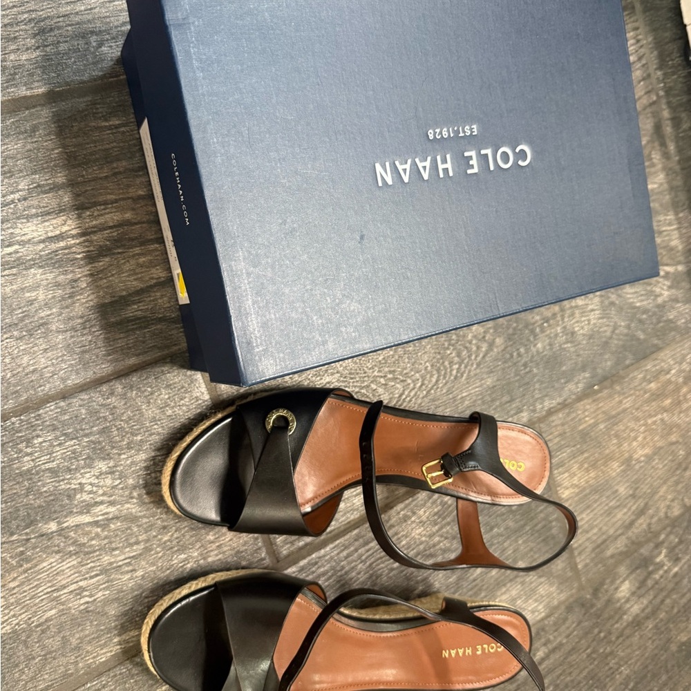 Cole Haan Black and Brown Women's Sandals